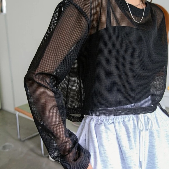 Sheer drop shoulder top - Picture 5 of 5